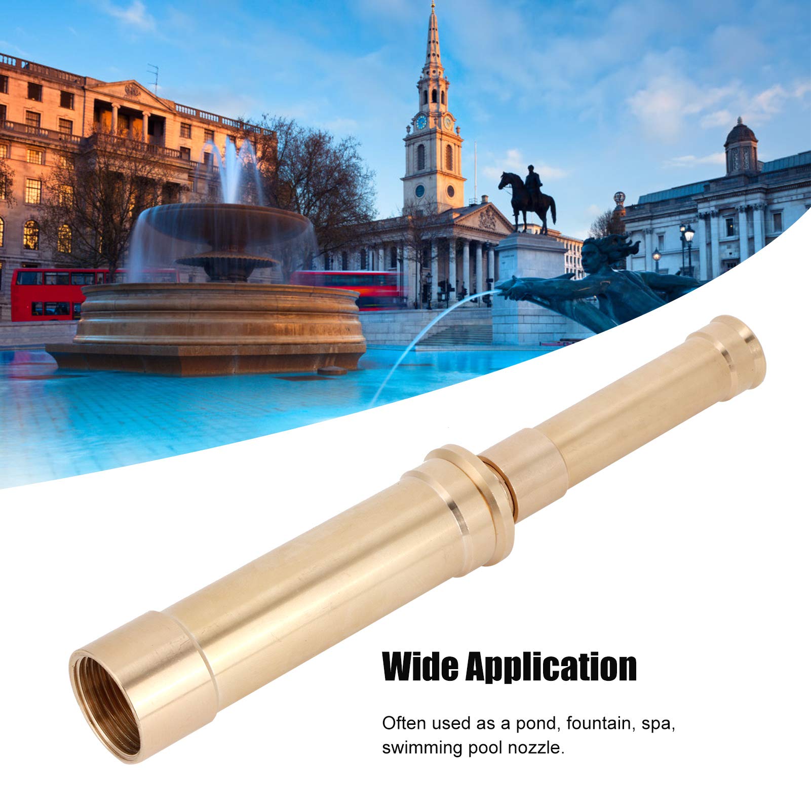 OUKENS Fountain Nozzles, Double Layer Trumpet Type Sprinkler Water Spray Head Brass Pool Pond Spray Head for Garden Landscape(1in DN25)