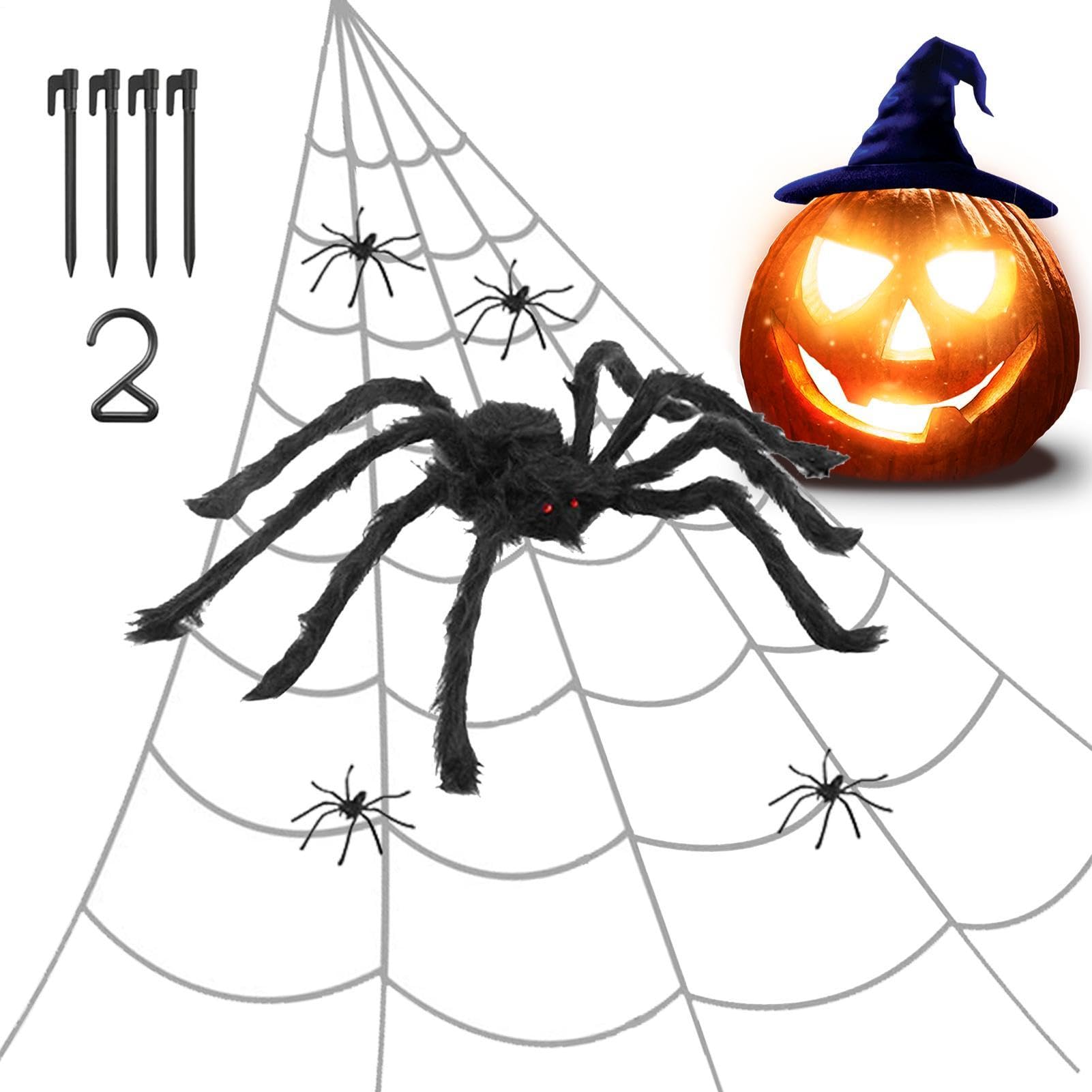 Decorazioni Di Halloween Per Esterni Ragnatela decorativa gigante per | Ragnatela spaventosa da 7 m per feste Halloween per interni, giardino, finestre, soggiorno, camera, ingresso