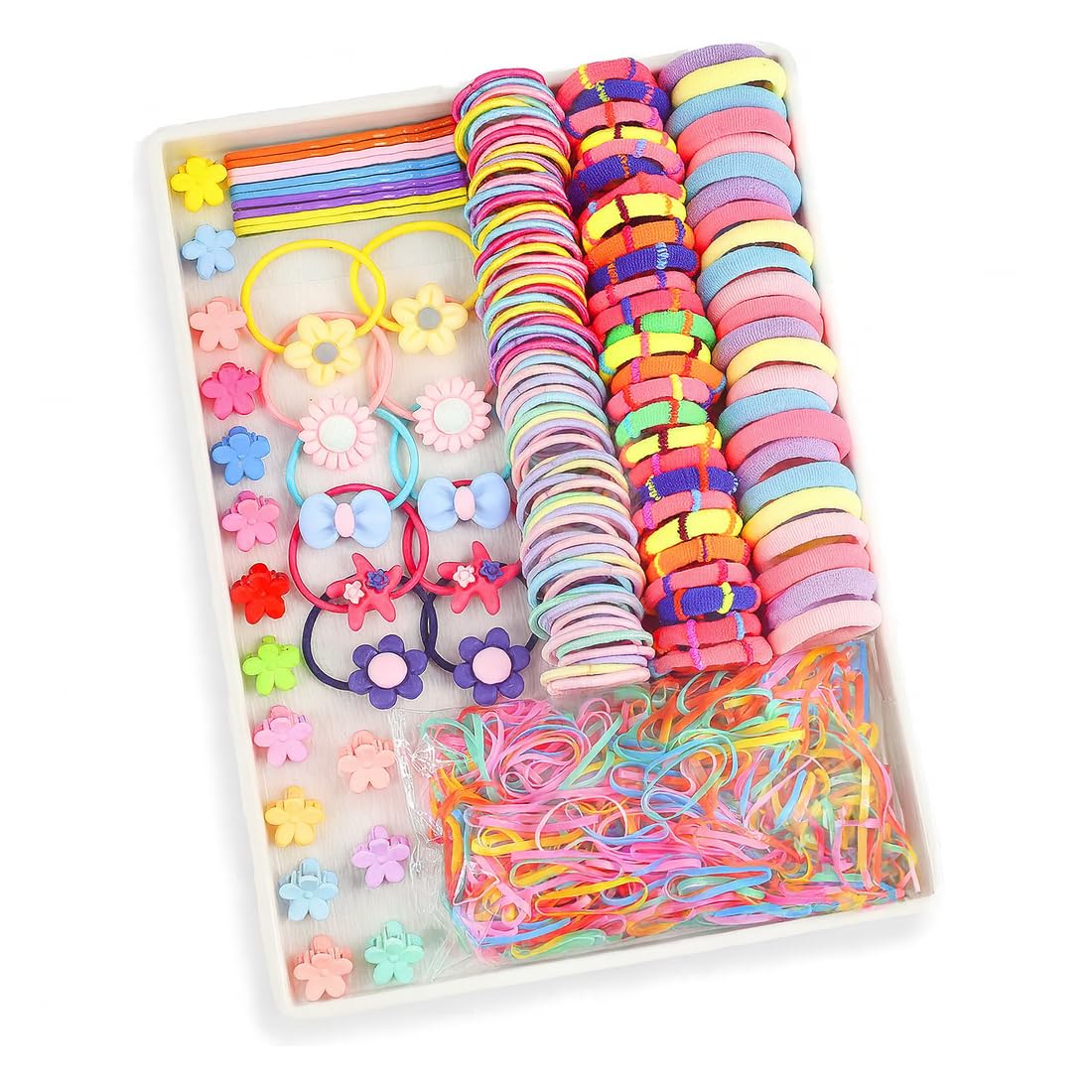 1110 Pcs elastici capelli bambina Elastici Capelli Bambina e Donna Colorati, Fermagli e Mollette Capelli Bambina, Elastici per Capelli Senza Danni, Codini Accessori per Capelli Bambina