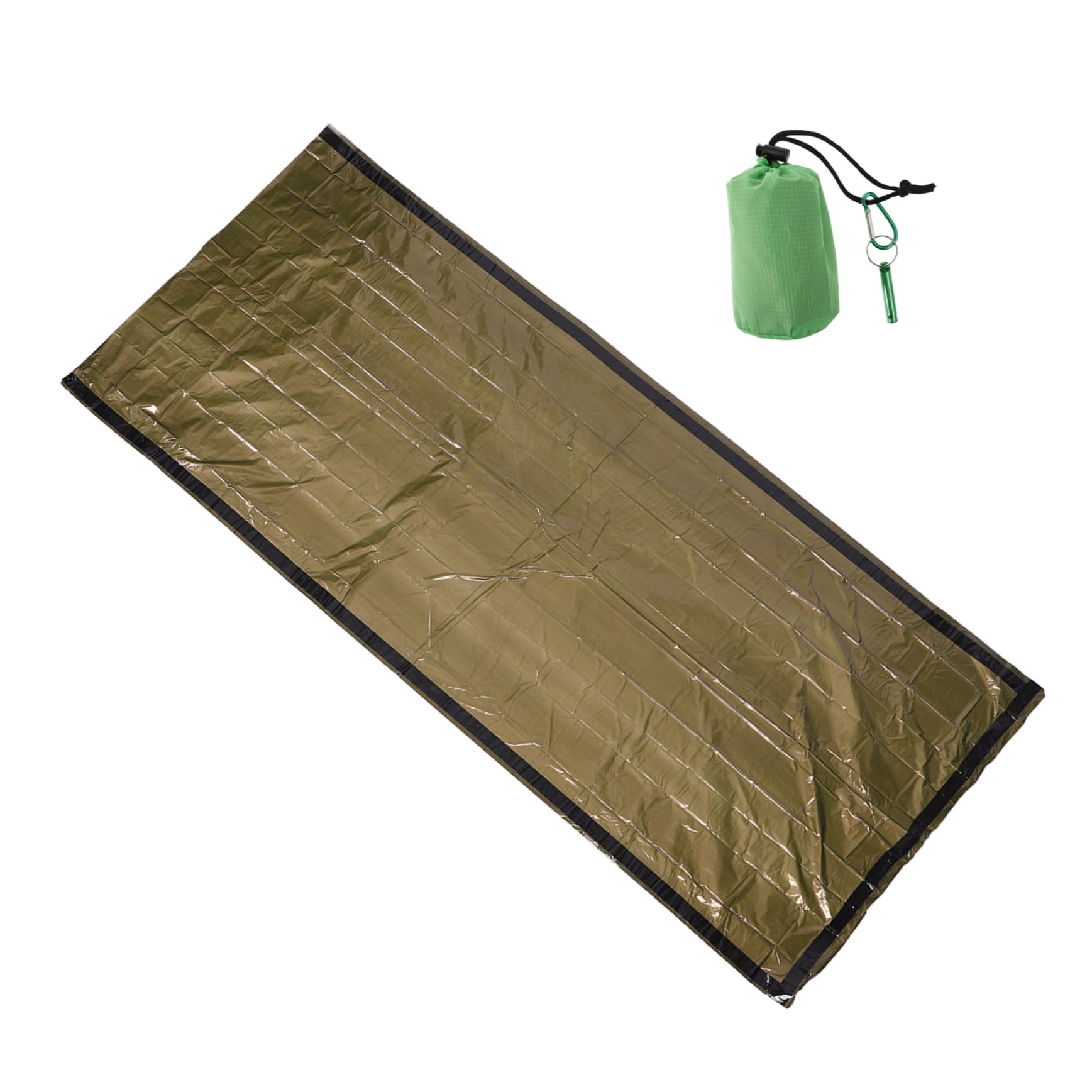 INOOMP 1 Set Outdoor Space Blanket Hiking Survival Sleeping Emergency Thermal Blanket Emergency Survival Blanket Portable Green Pe