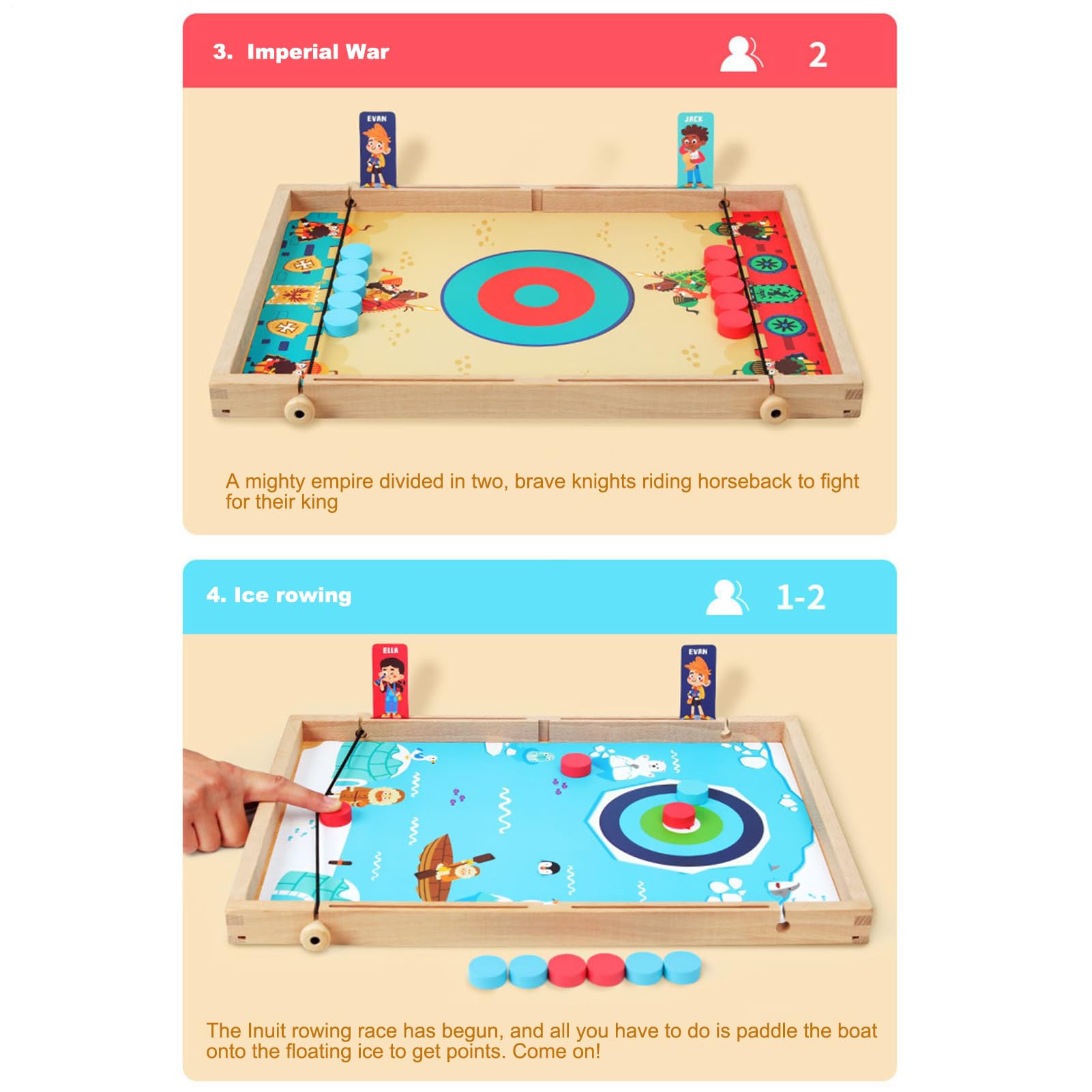 Da Tavolo Hockey Giocattolo Sportivo Indoor Stimolante | Set Di In Legno Per Puck Da Tavolo Per Salotto Dormitorio Appartamento Festa Aula Adolescenti Famiglia Compagni Di Classe