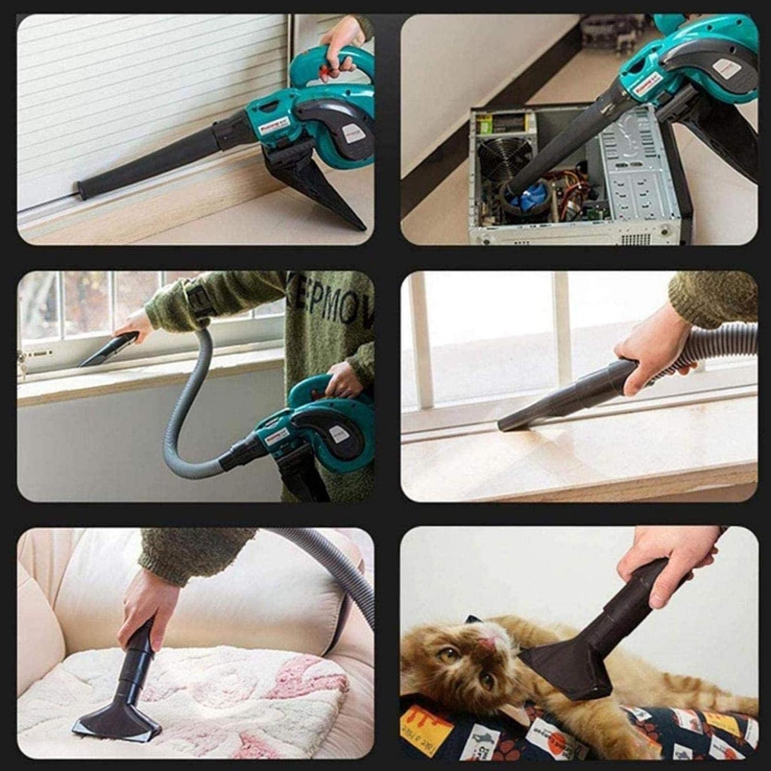 6 Gear Speed Control Multifunction Cleaner Universal Leaf Blower Blower for Jobsite Blowers Leaf Dust Garden Vacuum