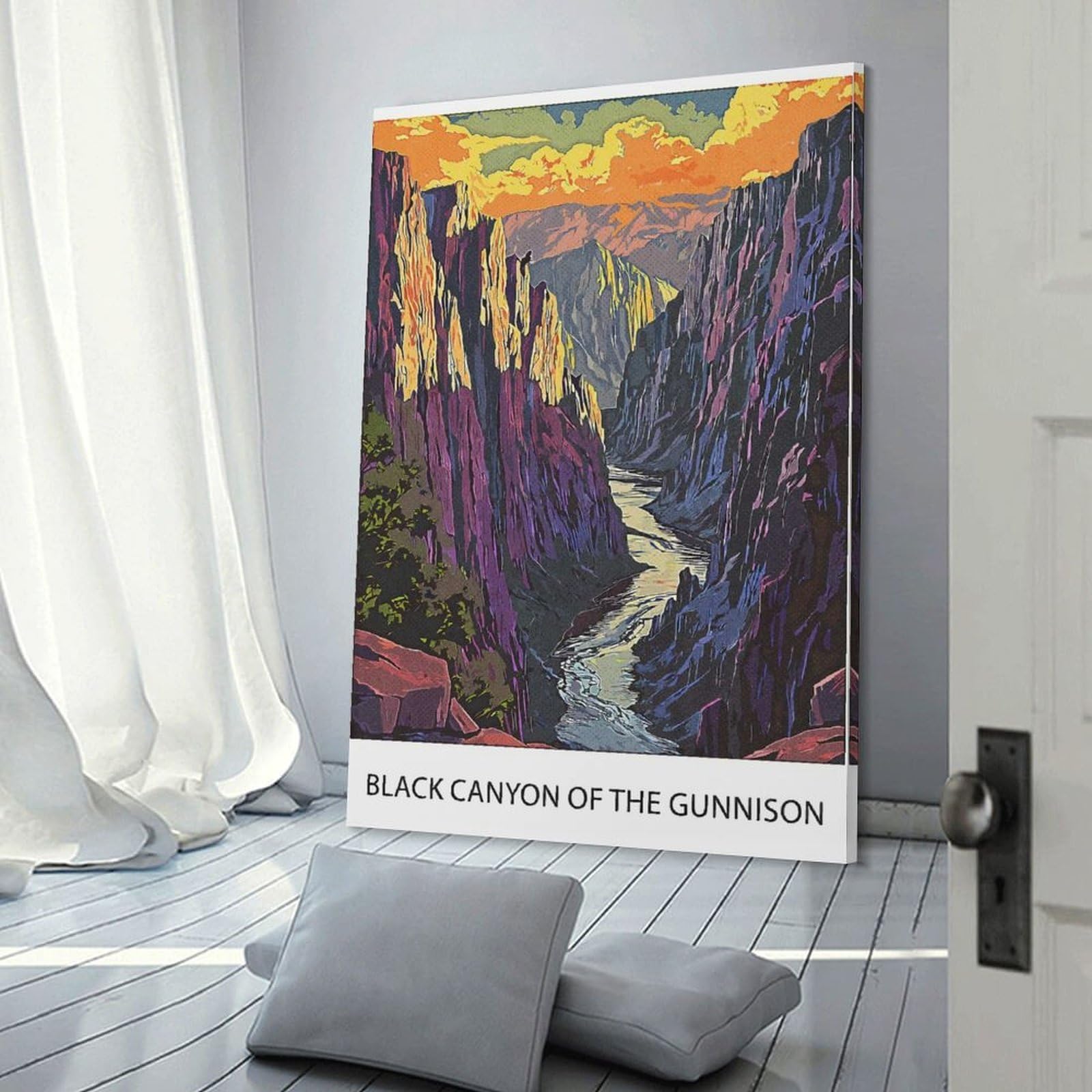 Junmoney Black Canyon of The Gunnison Hanging Wall Art, 24x36inch(60x90cm), for Home Walls, Creative Rooms Or Shared Spaces, A Flexible Wall Accent for Shared Spaces