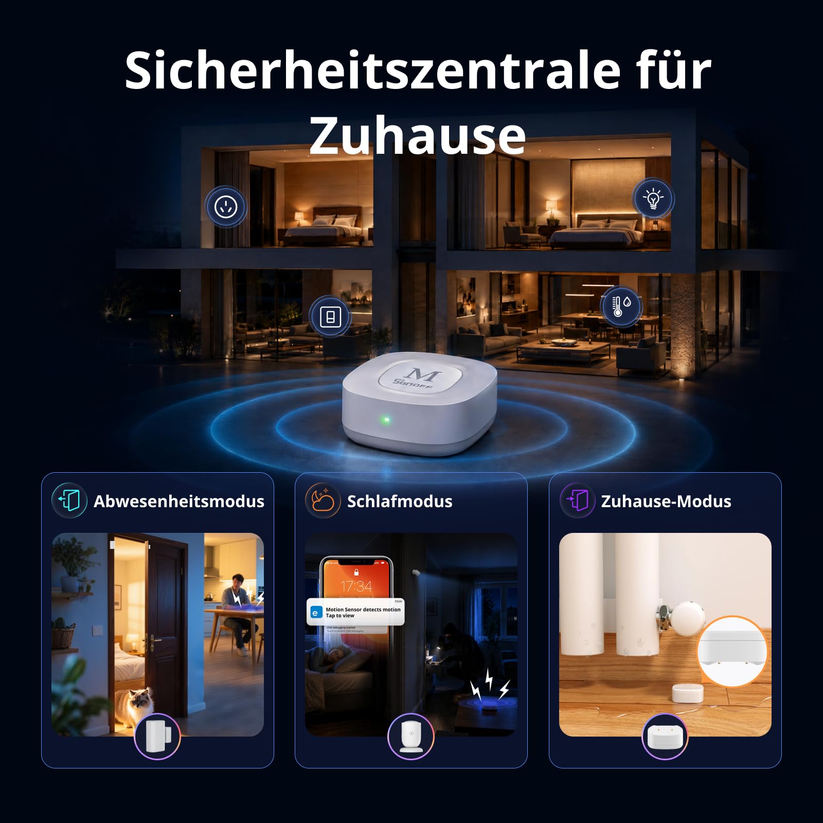 SONOFF Bridge Max Smart-Home-Brücke (Bridge-M) | Matter Bridge & Zigbee-Gateway für Apple Home, Alexa, Google Home und Home Assistant, RJ45 Ethernet & WLAN, lokale Steuerung