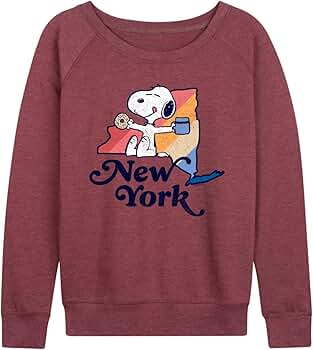Amazon.com: Peanuts - New York Snoopy - Women's French Terry