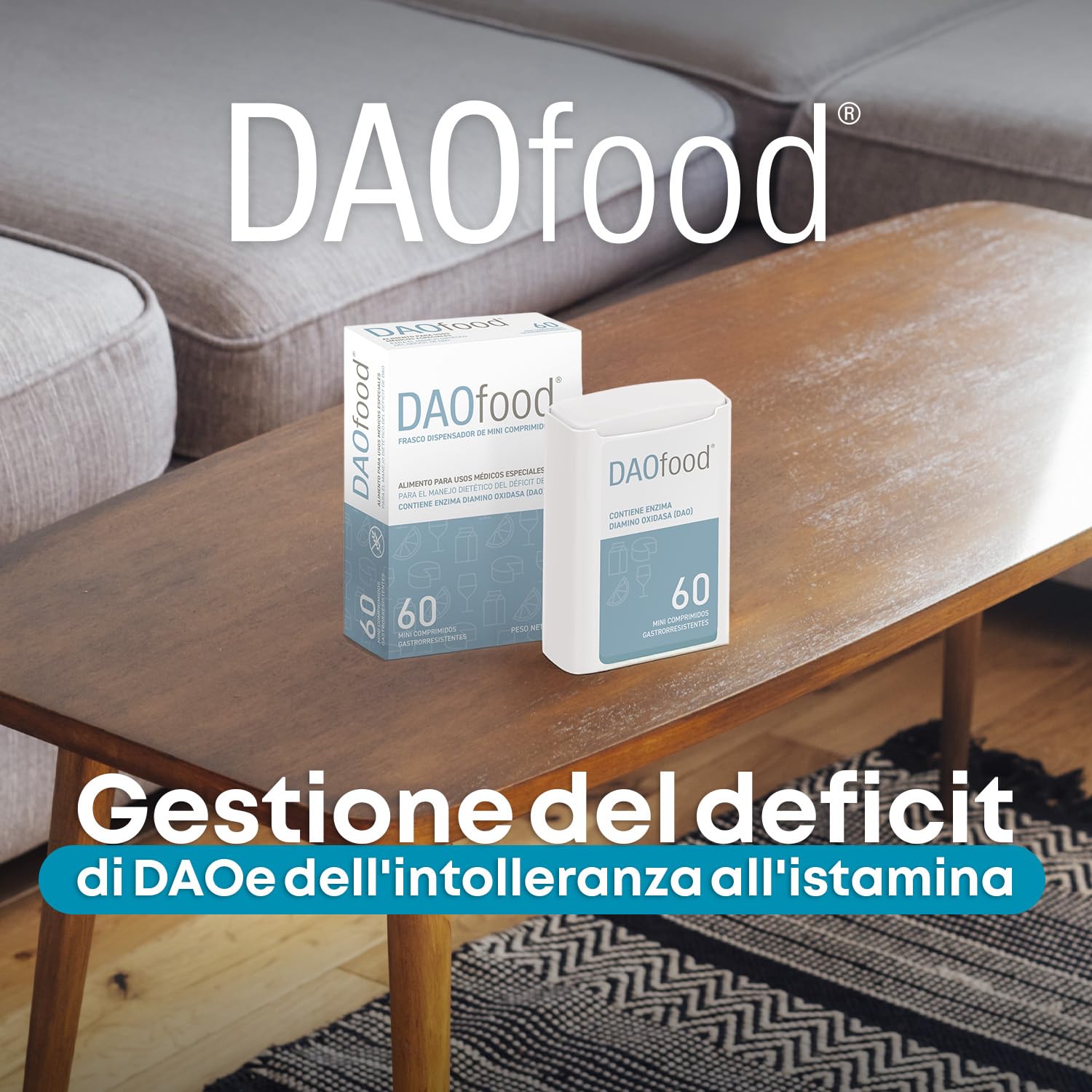 DR Healthcare - DAOfood - Enzima DAO - Supporta l’Equilibrio dell’Istamina Alimentare - Dispenser con 60 Mini-Compresse Gastroresistenti