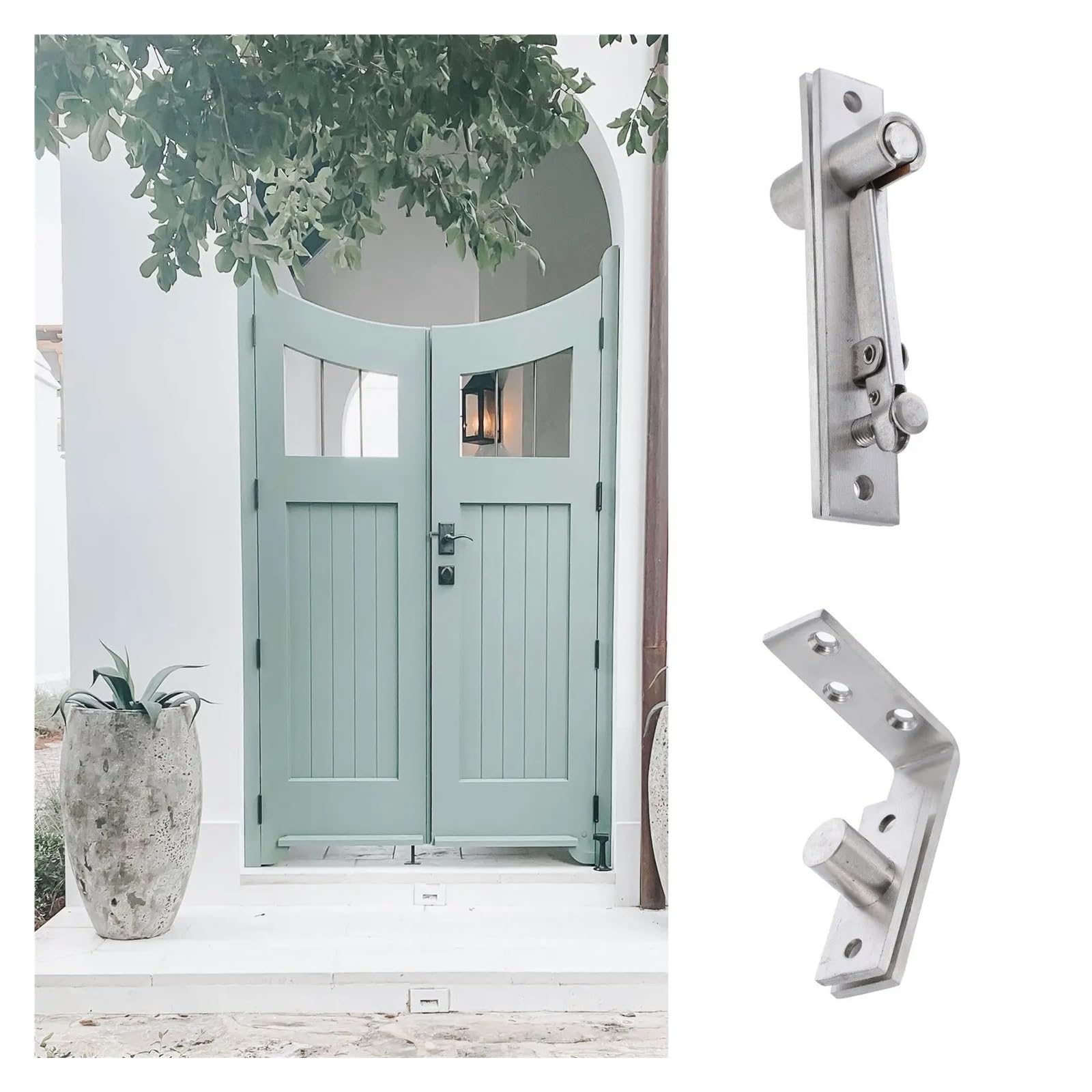 Bisagra de puerta reversible con cierre automático Bisagra De Puerta Pivotante Acero Inoxidable Cepillada Oculta