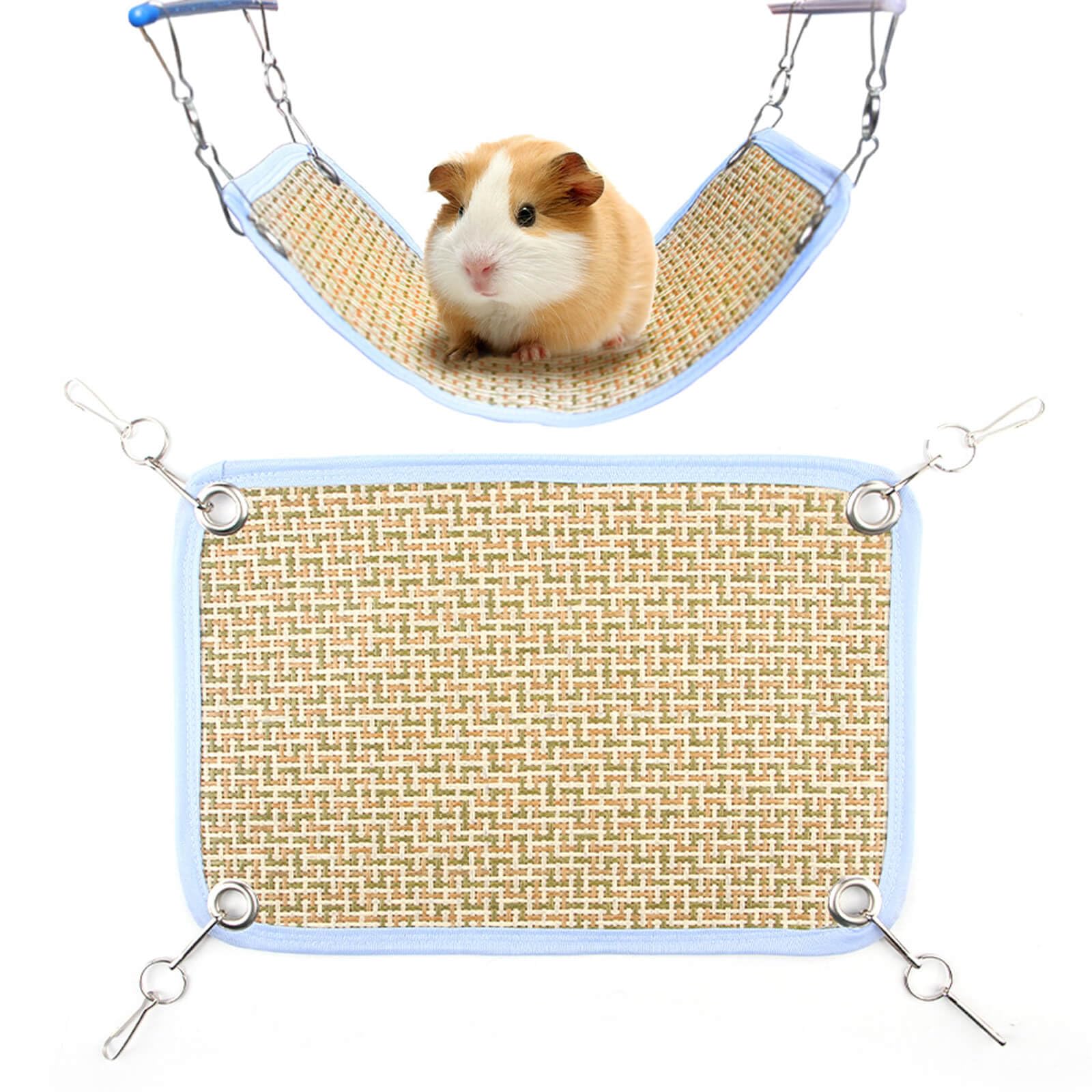 8枚セット　小動物用ハンモック☆ブルー☆ハムスター☆フェレット等のケージに Amazon | AmzBarley 小動物用ハンモック ハムスター『二重層 2