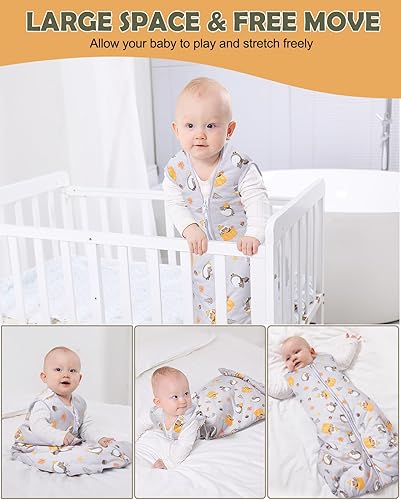 Miniatura 6 de Licin - Saco de dormir para bebé de 2.5 TOG, saco de dormir de invierno para bebé, manta con cremallera de 2 vías, con longitud ajustable para bebés