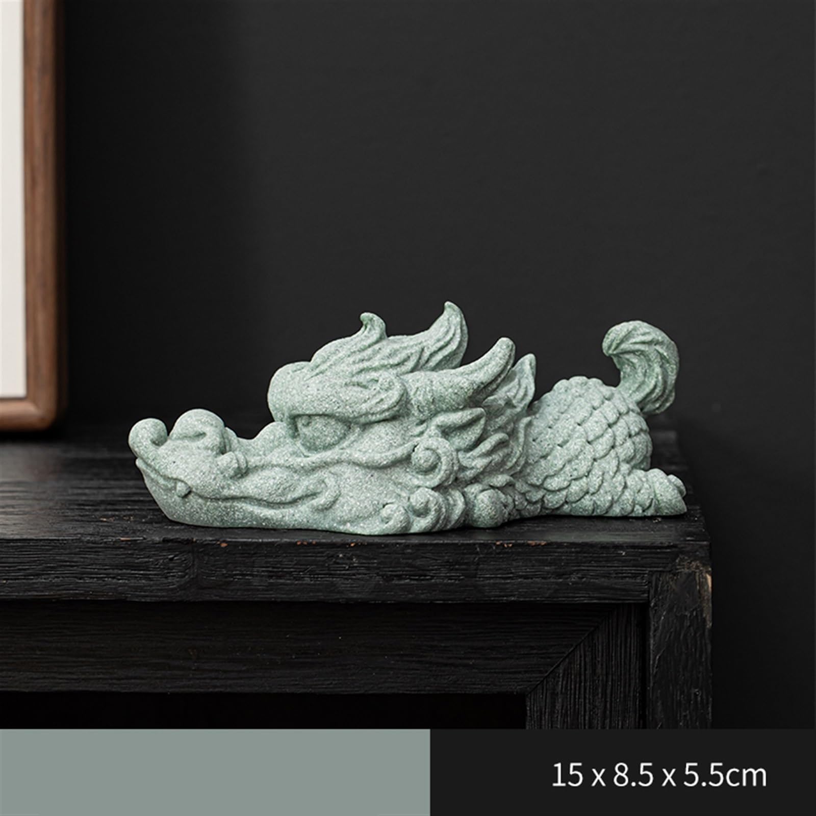 Ręcznie robiona statuetka herbata zwierzę domowe kreatywna zielona piaskowiec herbata ozdoby dla zwierząt domowych dom salon herbaciarnia taca dekoracja biurka akwarium krajobraz stolik