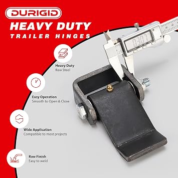 Dump Trailer Hinges with Zerk Grease Fitting, Raw Finish is Easy to Weld on Trailer Hinges, Trailer Ramp Hinge Trailer Hinges for Dump Trailers, Trucks and BBQ Smokers, 4 Pack