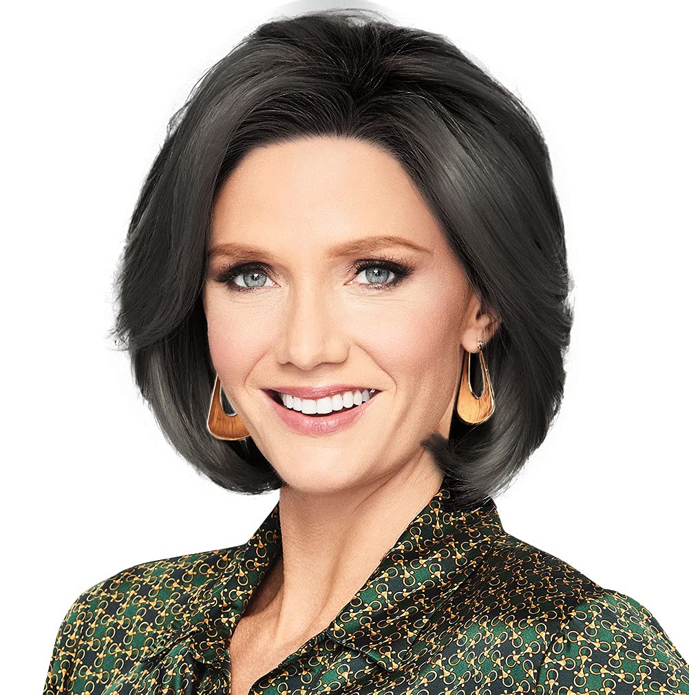 Eva Gabor Epic Chin Length Wavy Layered Bob Wig, Average Cap Size, GL 44-51 Sugared Charcoal by Hairuwear