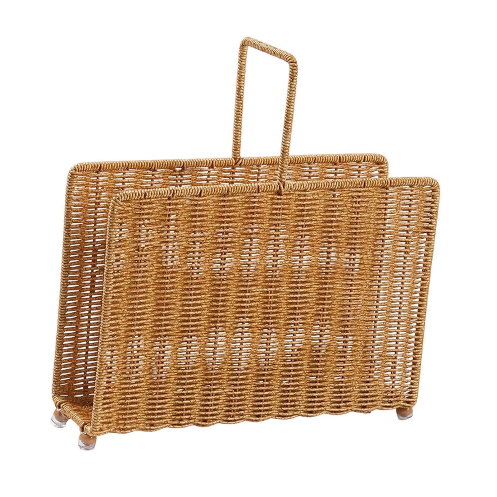 Magazine Rack Display Stand Books Storage Woven Basket for Hotel Coffee Shop-picture-26