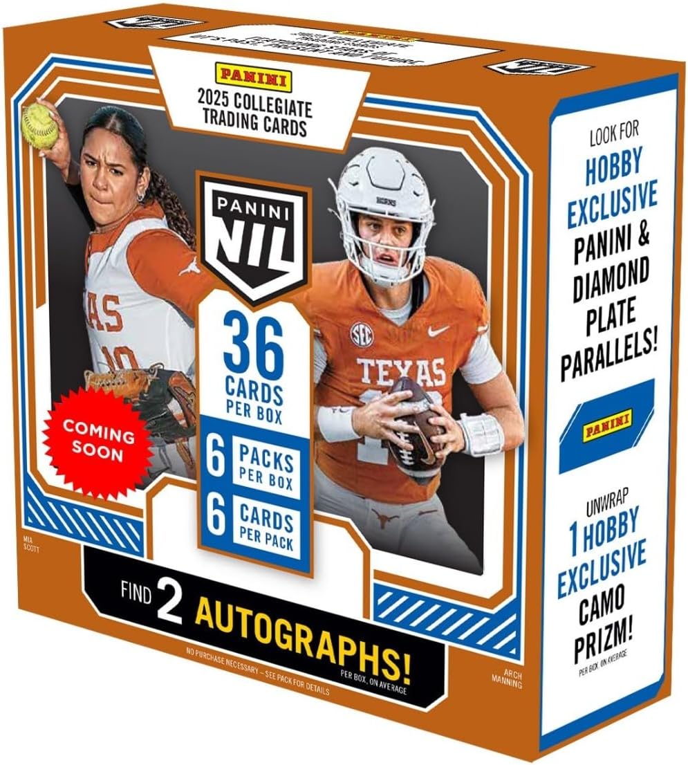 2025 Panini Nil Texas Longhorns Hobby Trading Card Box (2 Autographs Per Box)