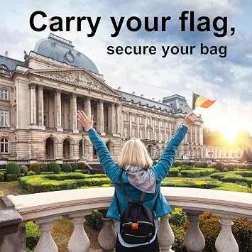 [Pack 2] tag8 Belgium Flag Smart Luggage tag |Trendy Luggage tag ID Identification | Suitcase Tag | Fashionable Digital Name tag | Airline Compliant, SITA World Tracer Code Enabled | Gift idea