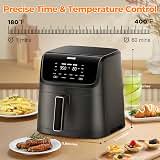 DEIME Air Fryer 7.2 QT 1700W Oilless Oven Healthy Cooker Air Fryers Large Capacity with 8 Presets, LCD Touch Screen, Customerizable Cooking, Non-Stick Basket (Black) — image 6