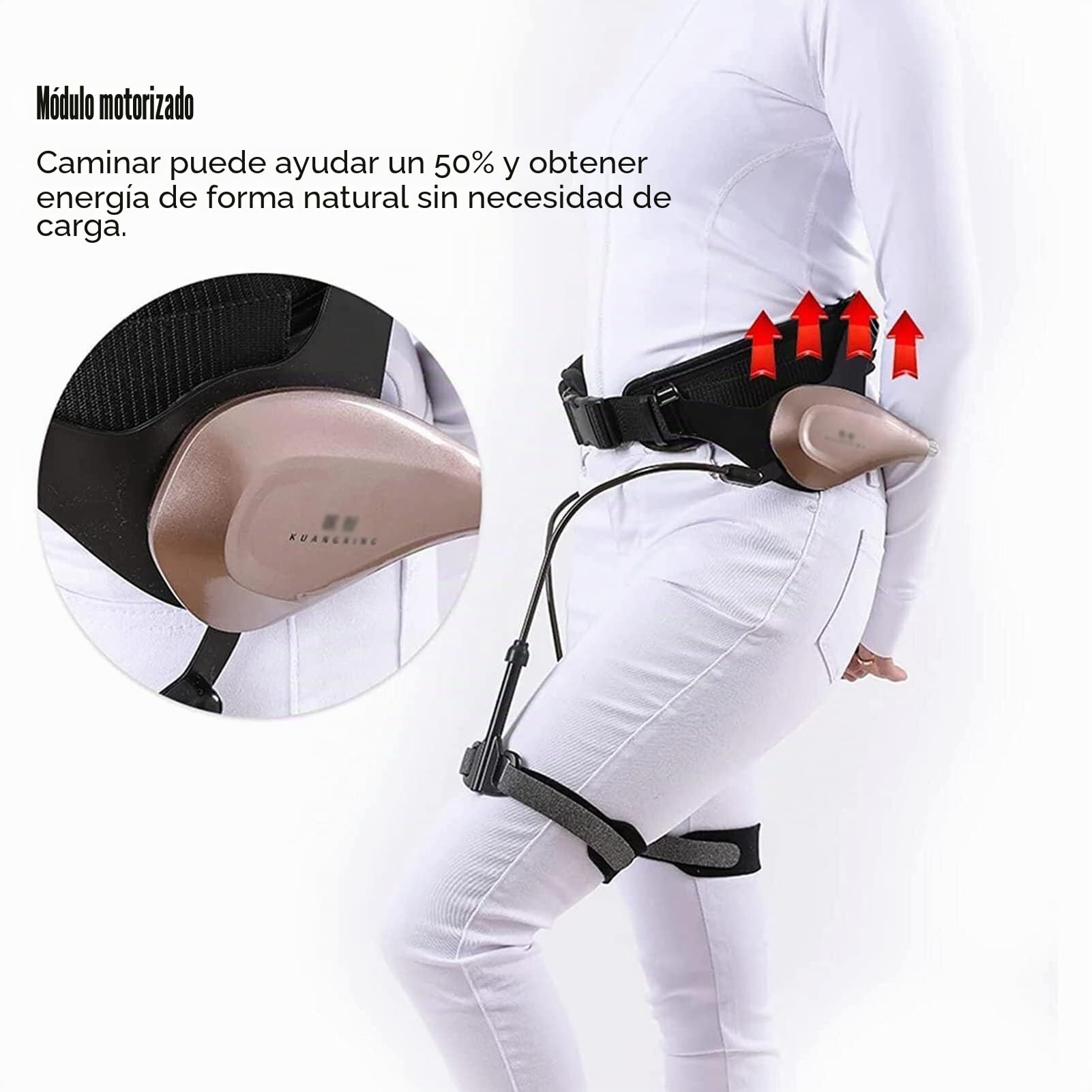 Exoesqueleto ajustable para caminar: dispositivo biónico de apoyo para la rehabilitación de piernas, andador de potencia de 3 niveles para asistencia de movilidad en personas mayores y recuperación de