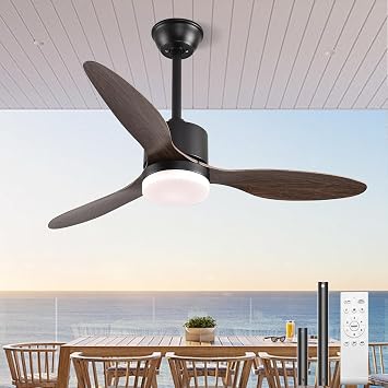 oneup 42 Inch Ceiling Fan with Light, Woodgrain 3 Blade Fan