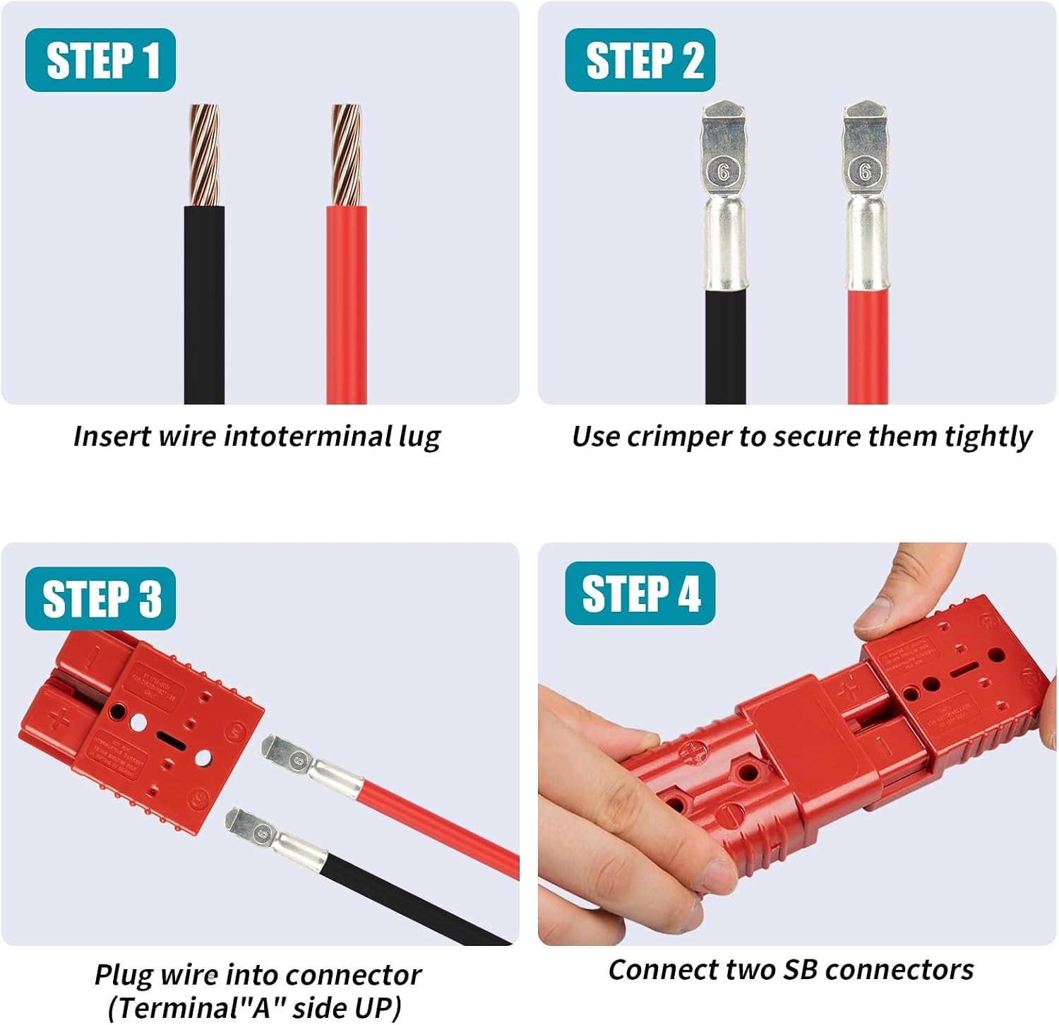 175A Anderson Connector, 1/0 AWG Battery Quick Connect Disconnect Plug, 12-36V DC Max 600V, 2-Pack with Flexible Silicone Dust Cover for Winch RV Forklift Marine Trolling Motor