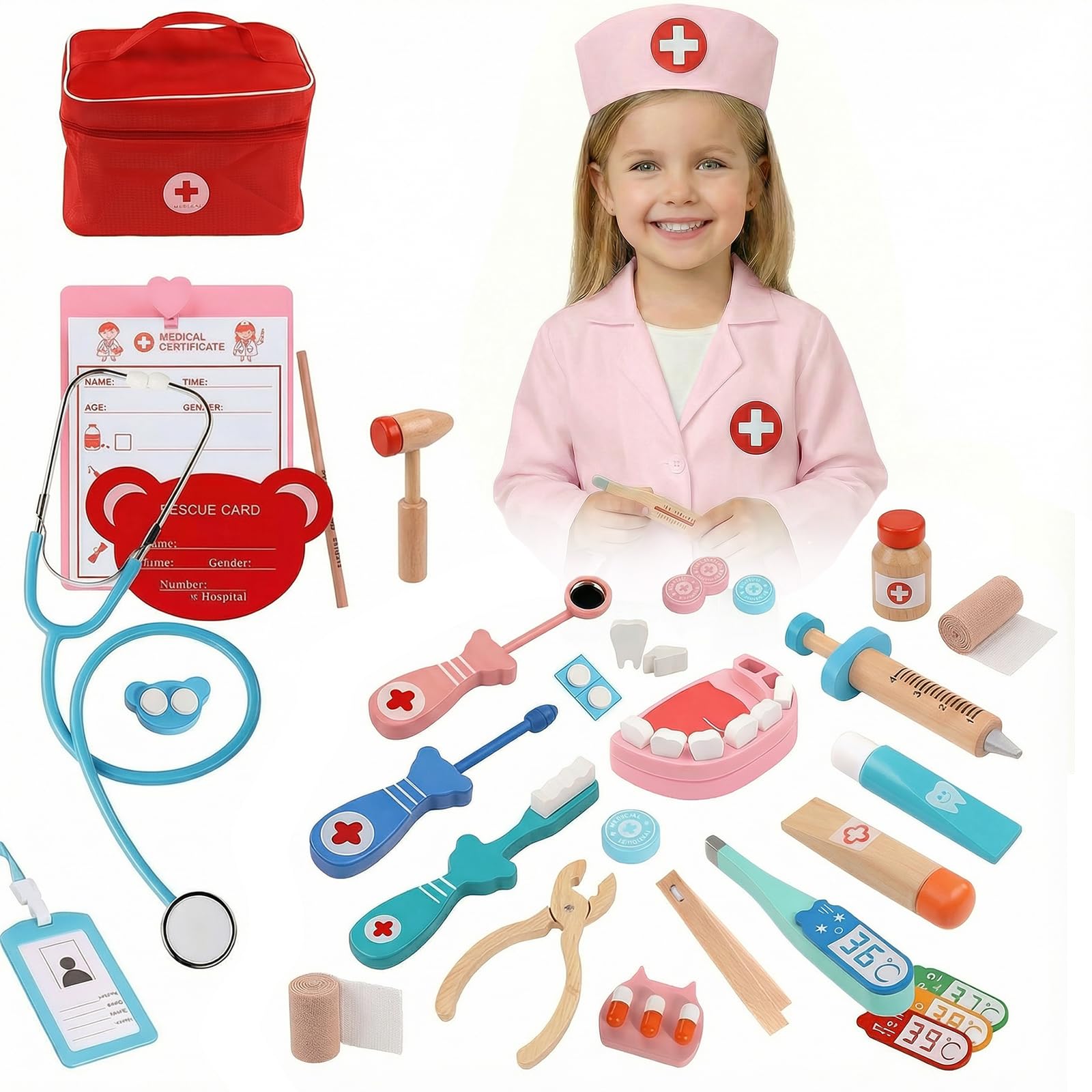 Mallette de Docteur pour Enfants avec stéthoscope