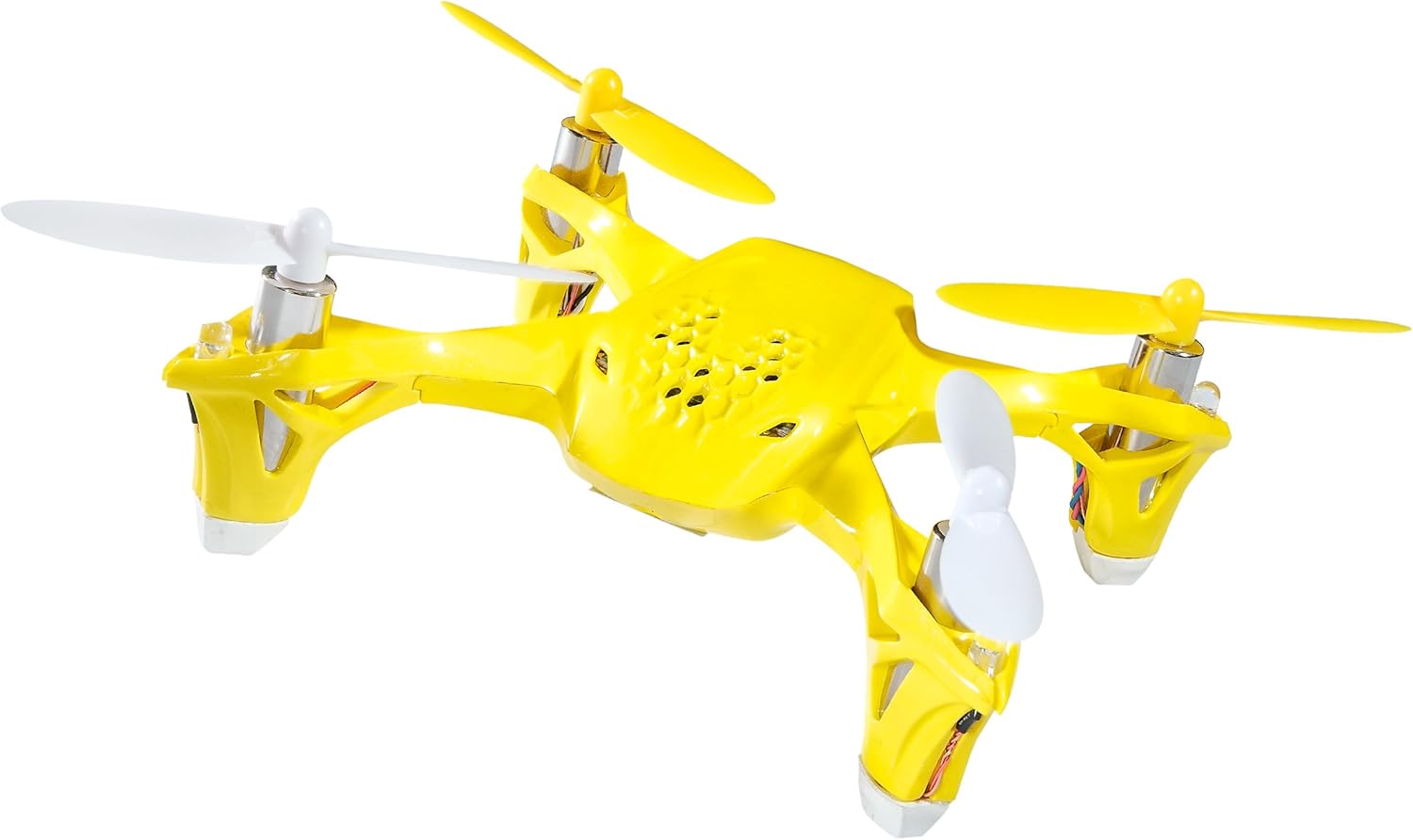 Hubsan H108 2.4G 4CH RC Quadcopter YELLOW includes Bonus Black Rubber Feet & Blades (As shown)