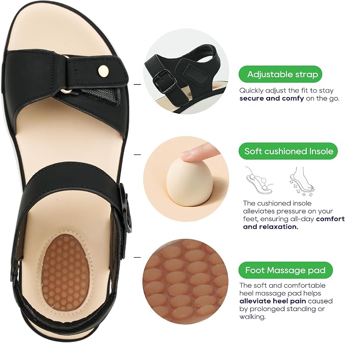 ORTOREX Women Massage Sandals Orthopedic Walking Sandals