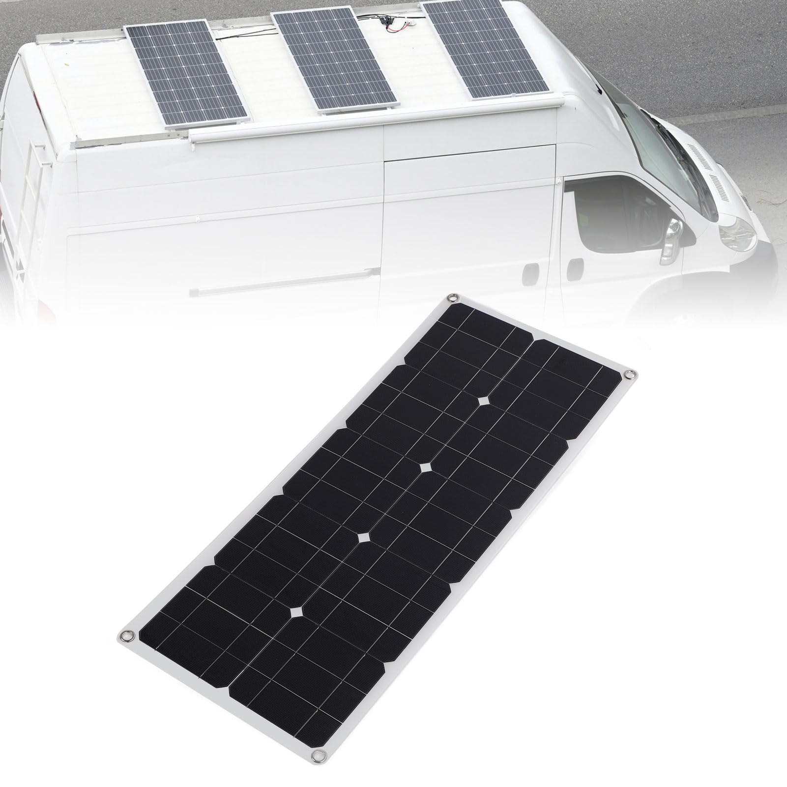 Pannello Solare da 100 W, Regolatore di Carica Solare con Uscita USB Monocristallina Ad Alta Efficienza, Caricabatteria con Presa OBD per Applicazioni Fuori Rete per Auto, Barca