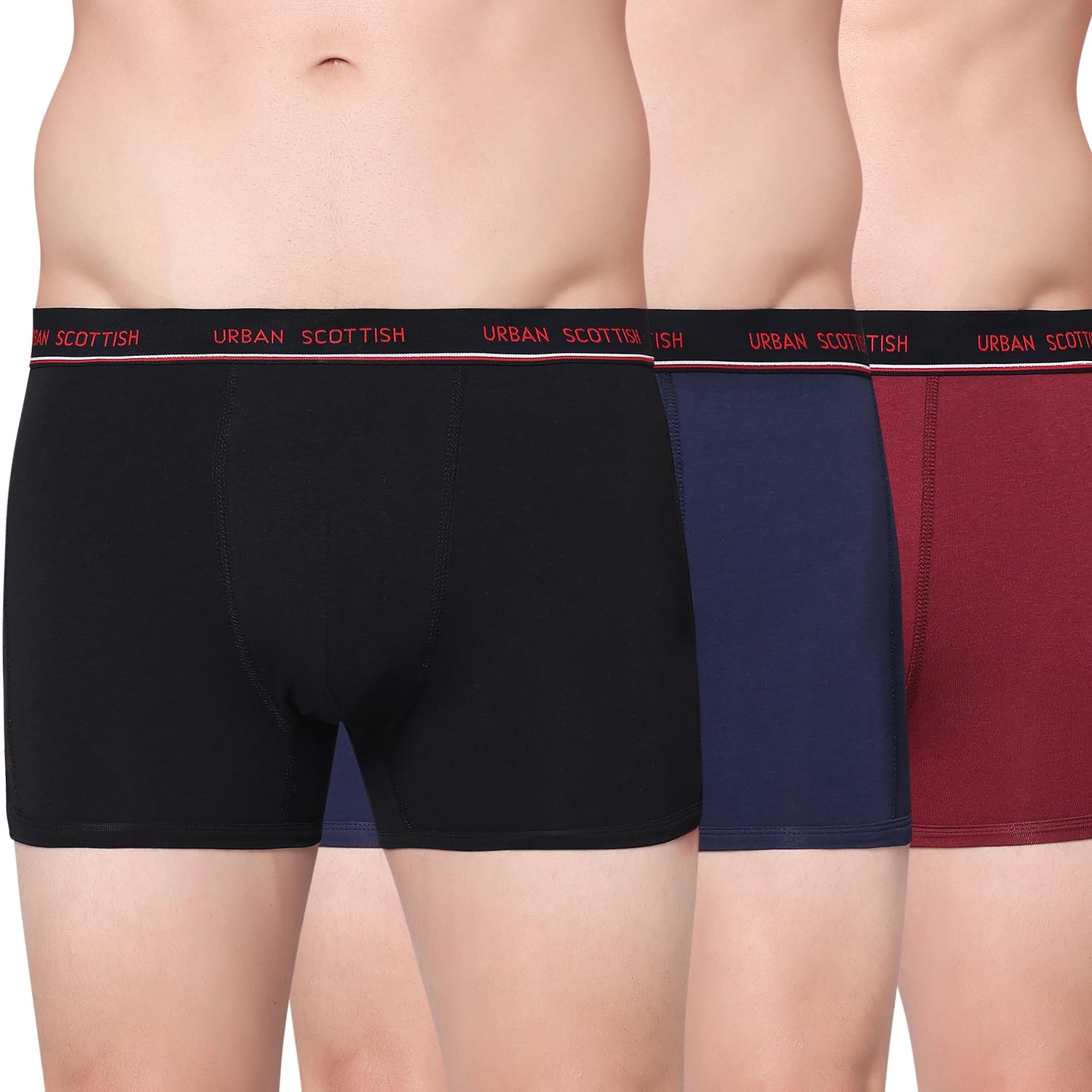 urban scottish Men's Solid Cotton Stretch Trunks (Pack of 3)-picture-32