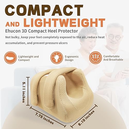 Miniatura 6 de Protectores de talón 3D para úlceras por presión, almohada de elevación de tobillo, cojín de soporte de pie para úlceras de cama, cojines de talón