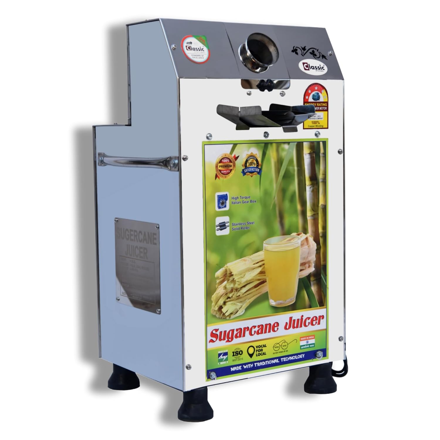 Classic 2HP Sugarcane Juicer Machine | SS-304 Food Grade Metal Roller Mechanism Mesh Filter | Stainless Steel Body | Butto... - Review, Price and Buying Guide
