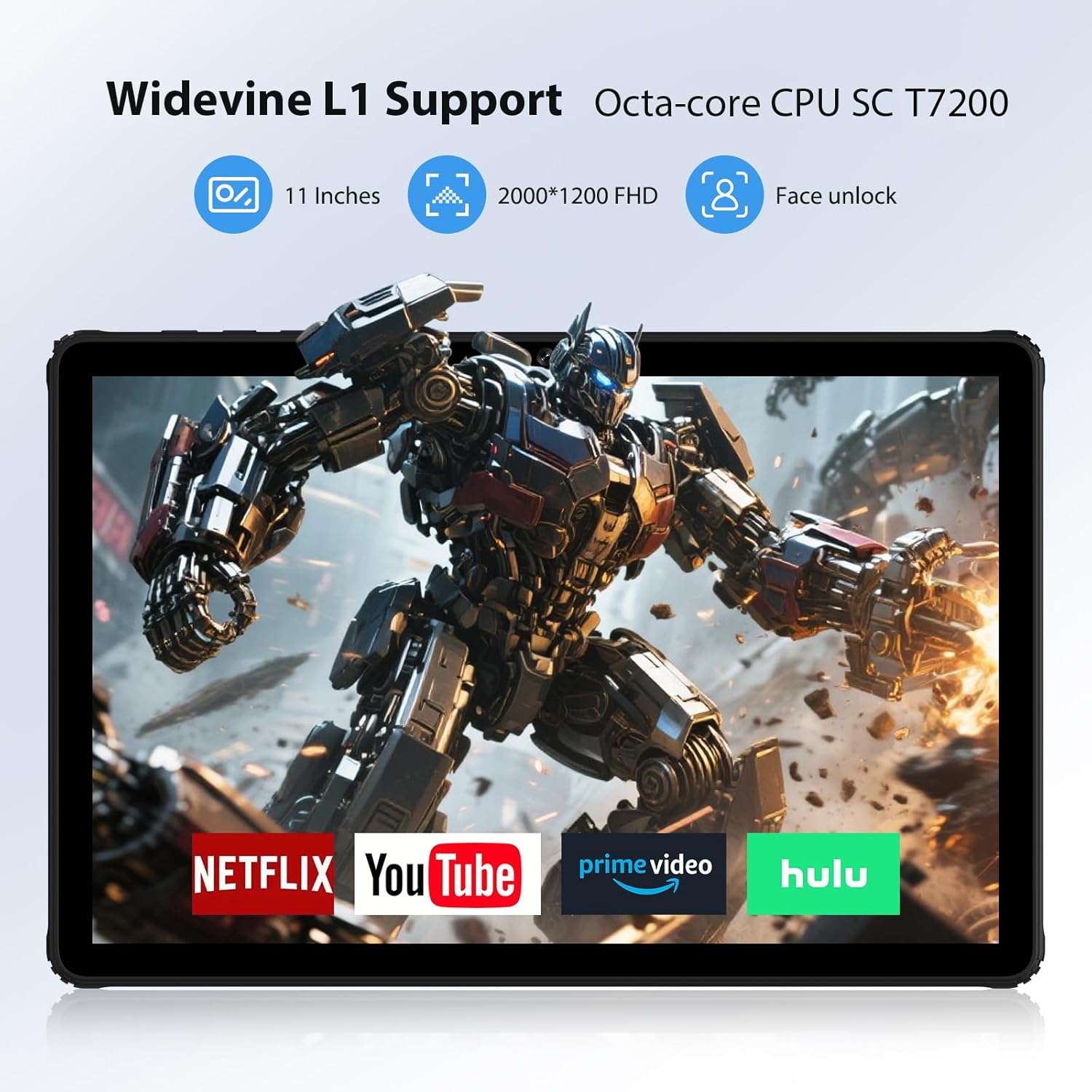 WOREGOO M518_EEA Tablet displaying streaming services