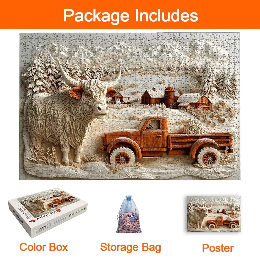 Puzzle Highland Cow, Puzzle 5000 Piezas, Rompecabezas, Regalo Mujer -8214