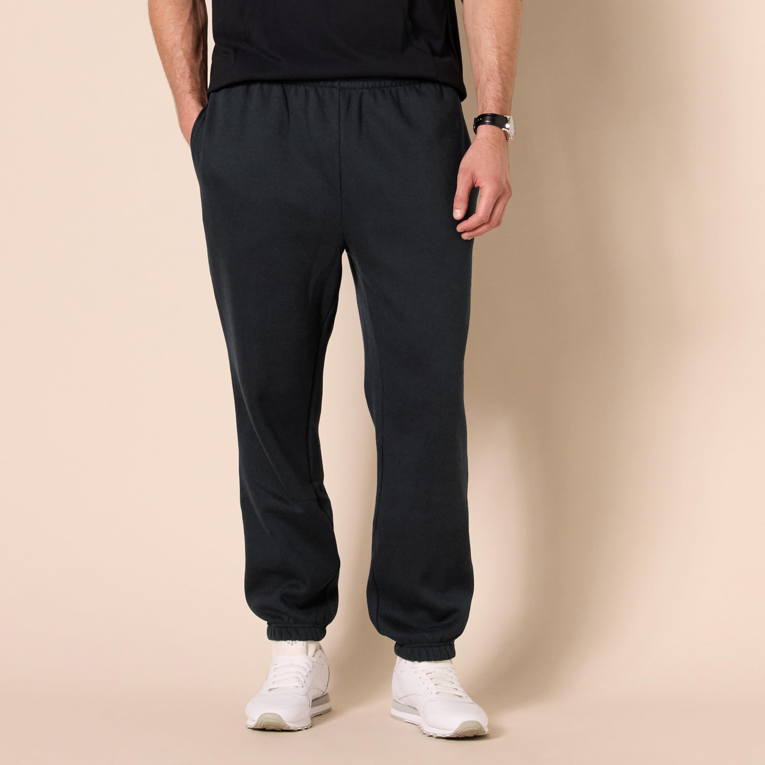 Amazon Essentials Hombre Pantalones Deportivos de Forro Polar con Bajo Ajustado (Disponible en Talla Grandes y Largos Especiales)