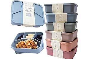 100% Leak-Proof Lunchbox for Kids Made of Food-Grade Silicone Bento Box, For...