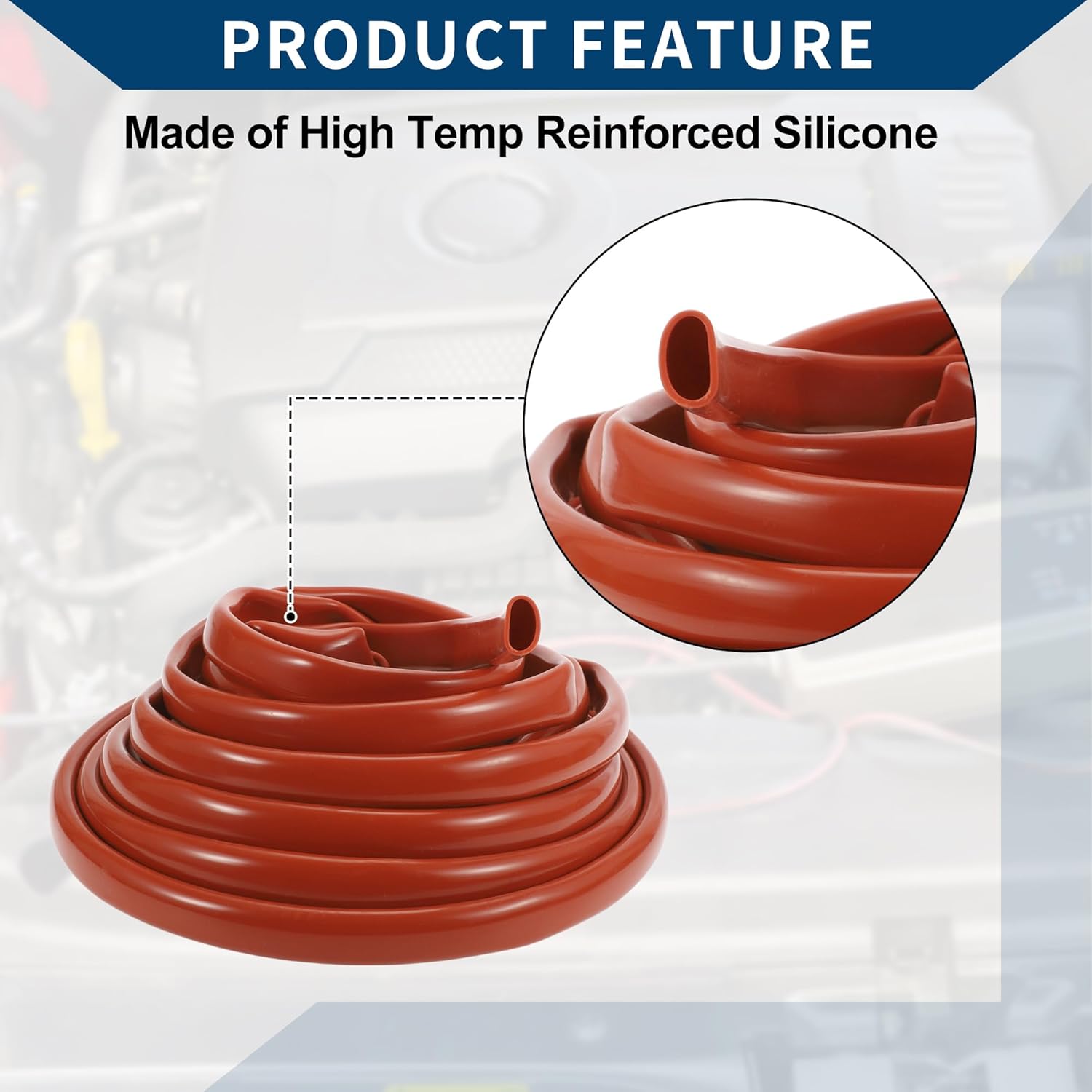 Silicone Vacuum Tubing Hose Automotive Vacuum Line High Temperature 33FT 13/16" 20mm ID 2mm Thickness 1 Pcs Red