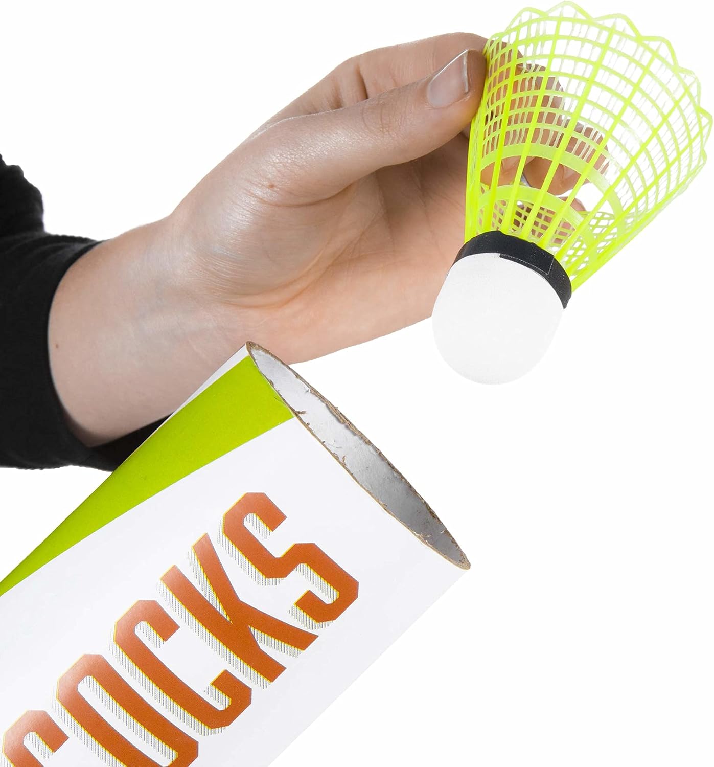 Neon Plastic Shuttlecocks | 10-Count of Highly-visible, Brightly-colored Badminton Birdies in Ultra-neon Pink, Green, Orange, Yellow, and White | Durable Nylon and Plastic Materials