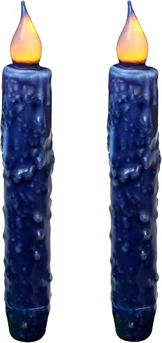 Miniatura 25 de CVHOMEDECO. Velas de cera real sumergidas a mano, funciona con pilas, temporizador LED, velas cónicas sin llama primitivas del país, 6-3/4 pulgadas