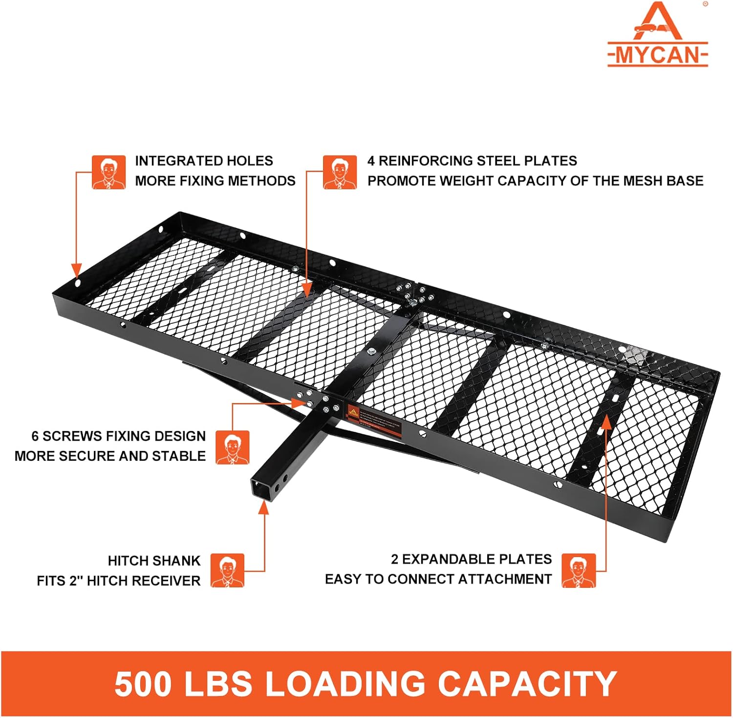 Buy MYCAN Hitch Mount Cargo Carrier 60x20 with Hitch Tightener Fits 2