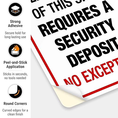 Miniatura 67 de Any Tool That Leave Out of This Shop Requires A Security Deposit No Exception Sign, 10x7 Inches, Rust Free .040 Aluminum, Fade Resistant, Made in USA