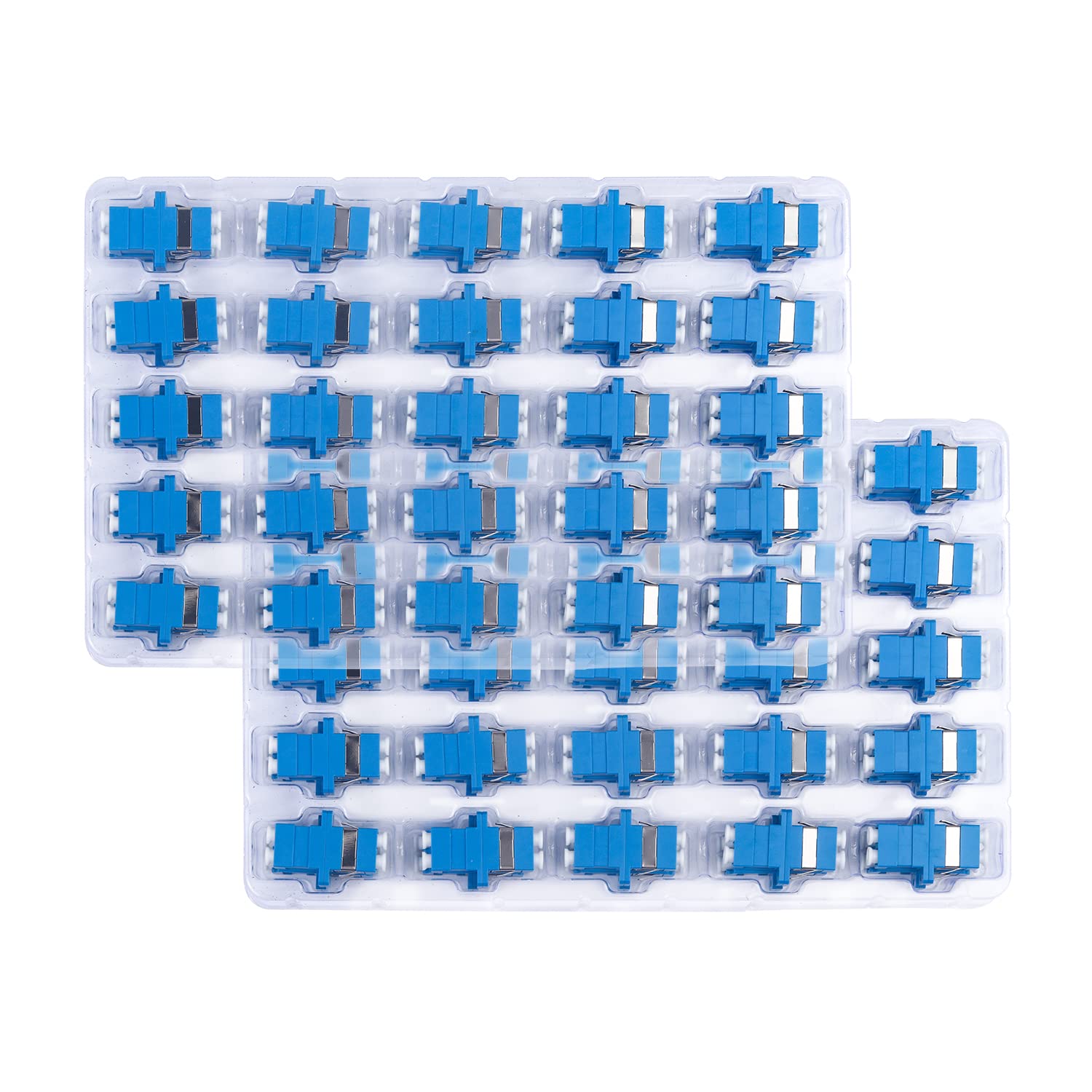 100 Pack LC/UPC Duplex Singlemode Fiber Optic Coupler - LC Duplex Singlemode Fiber Optic Cable Connector Adapter