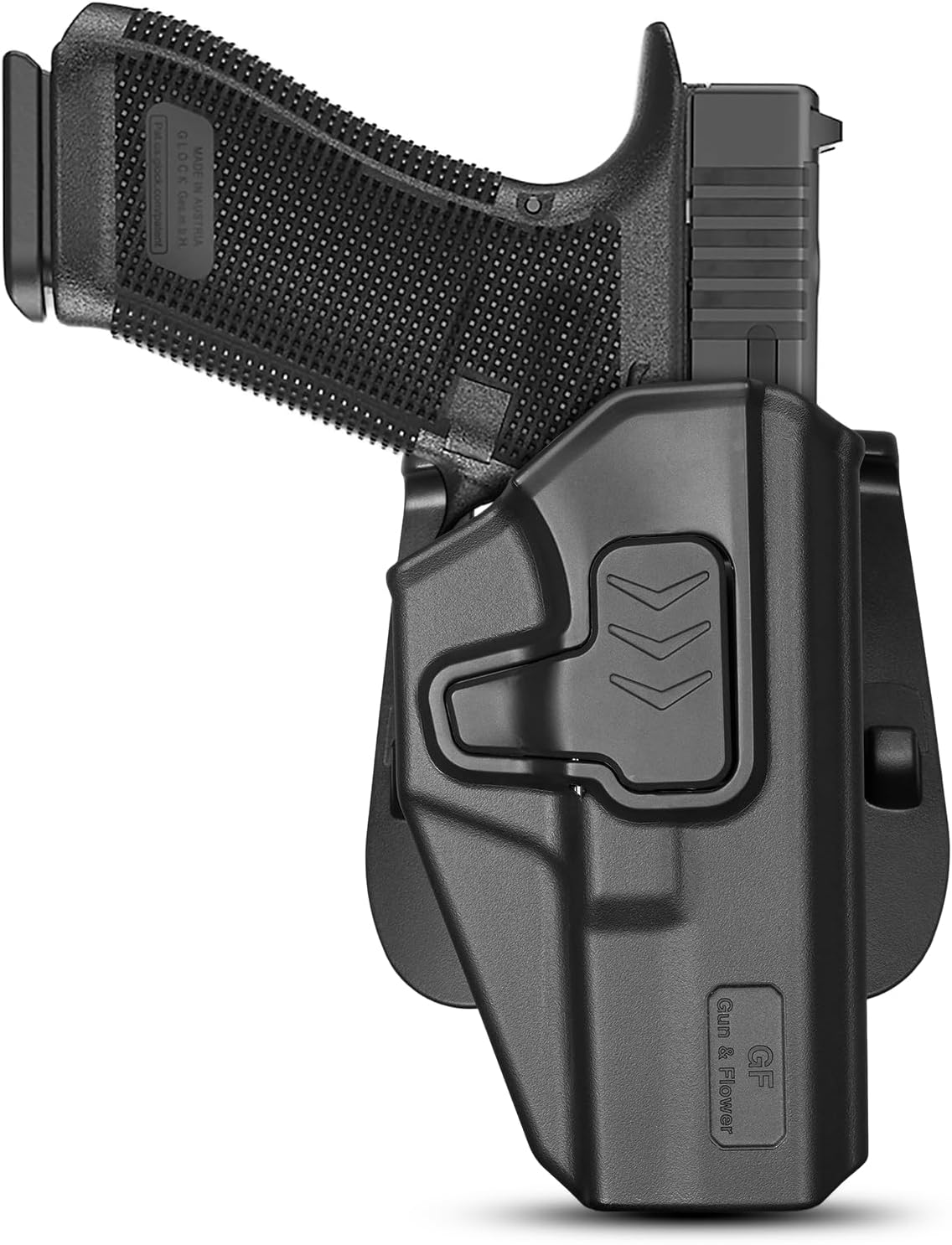 GUN & FLOWER OWB Holster - Select Your Fit for: Glock 17/19/19X/31/32 (Gen 1-6) & G22/23 (Gen 1-4), Ruger RXM, PSA Dagger Compact - Optics Ready Available, Level II Retention - Right Hand