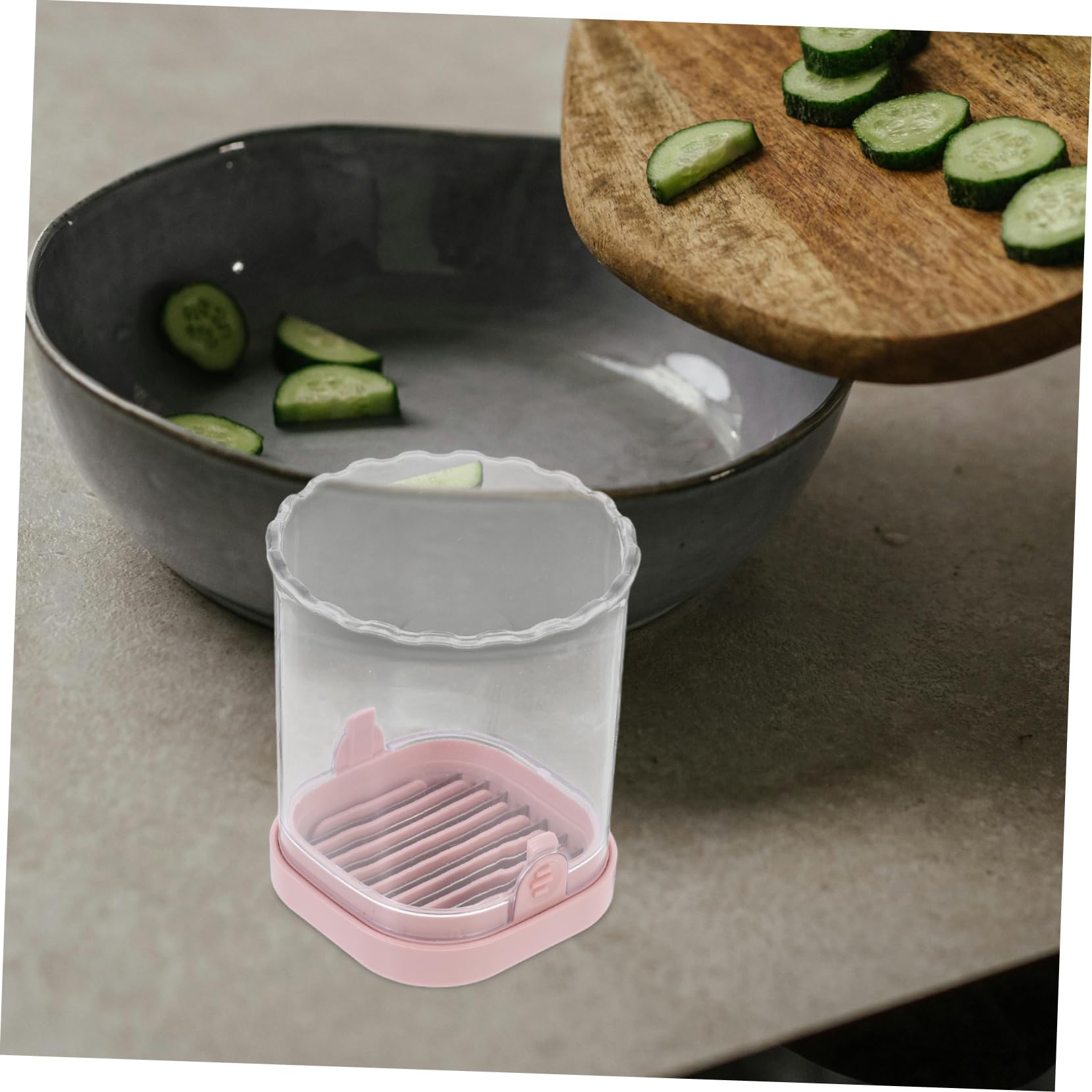 Alipis 4 Piezas rebanadora cortador de fresas vaso rebanador de frutas cortador de frutas de uva a de y verduras a de cocina a de mano AbS rosa