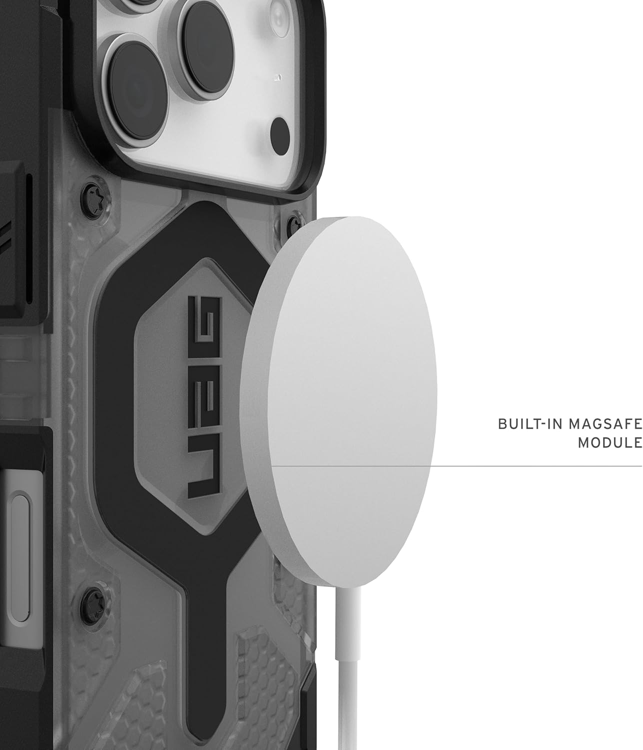 URBAN ARMOR GEAR UAG Designed for iPhone 17 Pro Case Pathfinder Clear - Compatible with MagSafe Military Grade Protective Cover, Ash/Black