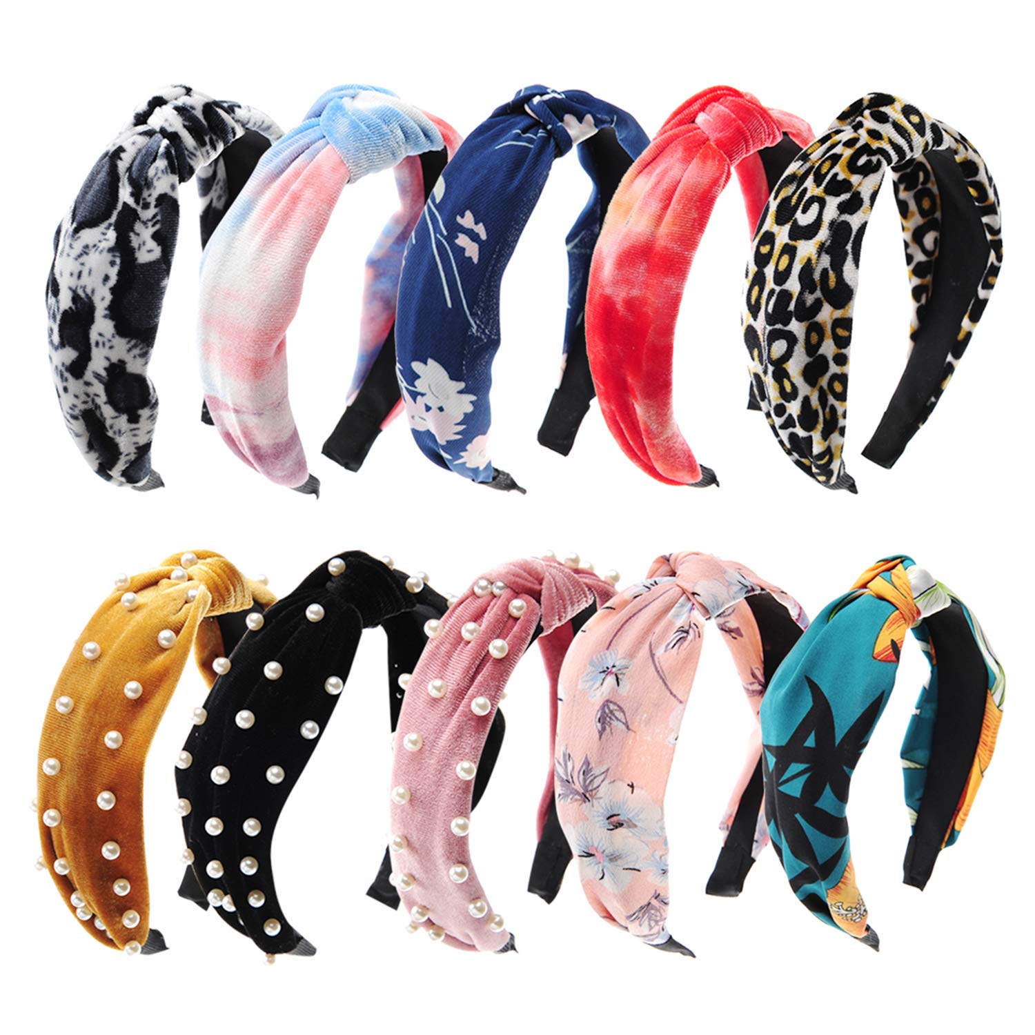 3 Style Knot Turban Hairband Vintage Head wrap Hair Band Elastic Hair Accessories, Great Gift for Woman,Grils and Teen Girls