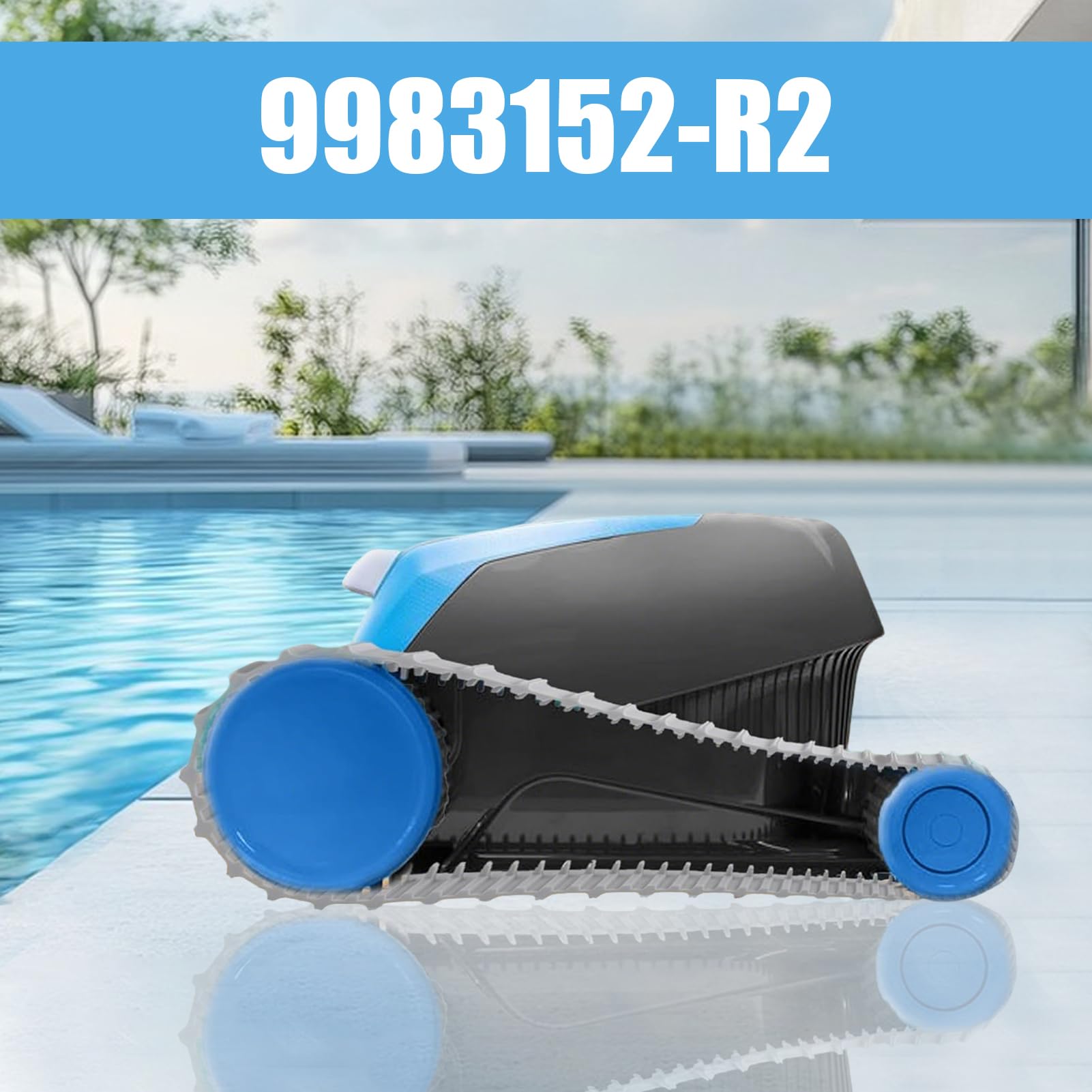 ACAREY 9983152-R2-Schiene für Poolroboter Akku Wand und Boden, Ersatzteile für Maytronics Dolphin, Pool Roboter Zubehör, Poolsauger Riemen, Saugroboter Fließband
