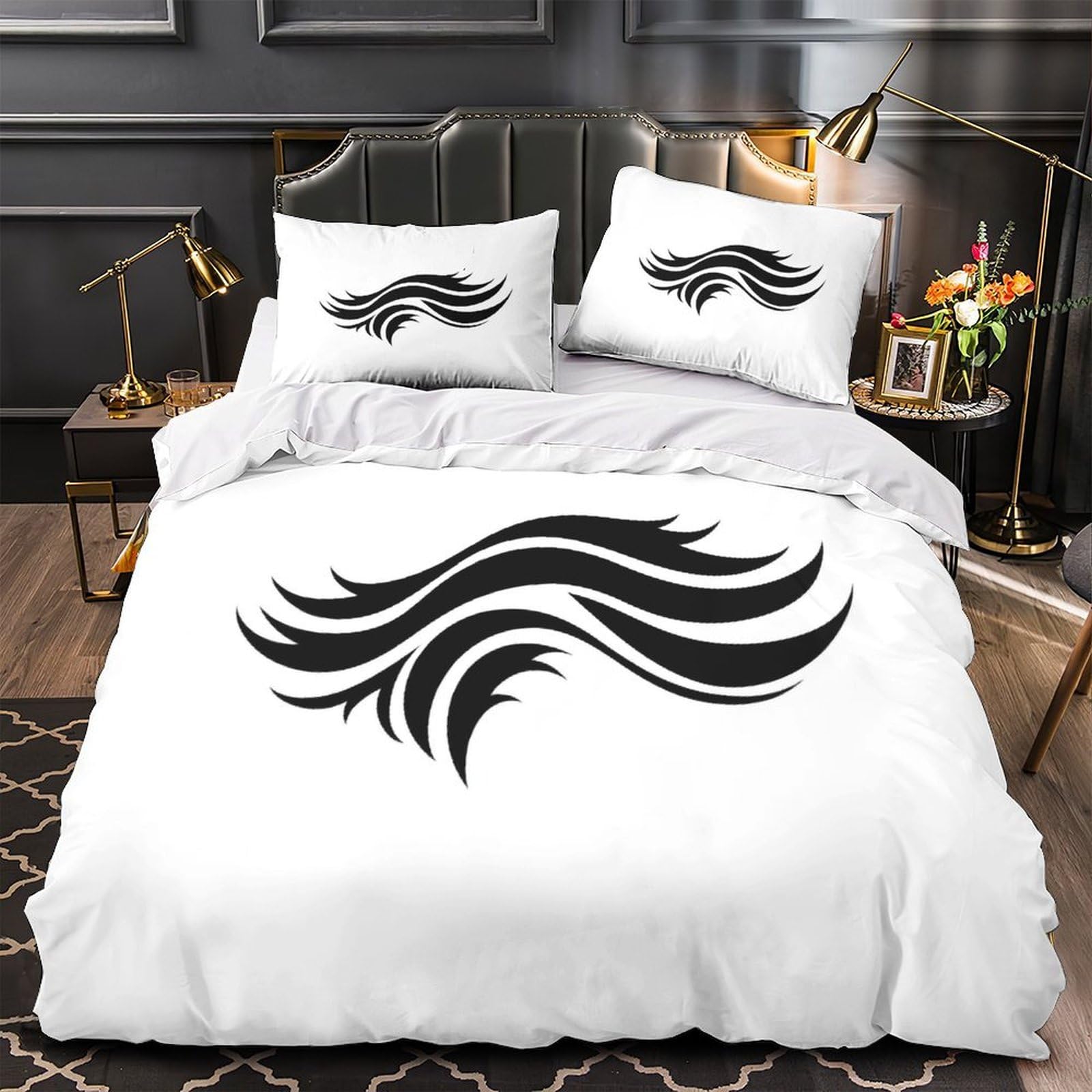 Parure de lit 135x200 style tribal plumes pour chambre adolescent et garçon
