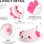 Onsoyours Axolotl en peluche originale 13 inch Animal chaussé doux Oreiller rose Kawaii peluche cadeau de jouet pour les enfants & Adultes (Pink Axolotl, 13")