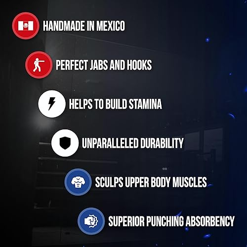 Miniatura 18 de CLETO REYES Saco de boxeo de doble extremo para entrenamiento de boxeo, entrenamiento de gimnasio, MMA, kickboxing, Muay Thai México,Negro -,Clásico