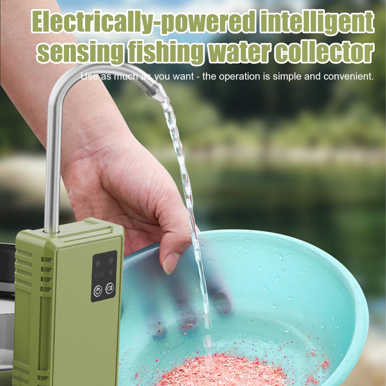 Aquarium Luftpumpe, Grüne Smart Sensor USB Sauerstoffpumpe, Multifunktional 3 Modi, Pumpen, Wasserbelüftung, Beleuchtung, Dreifache Filtration, USB Lade für Outdoor-Angeln und Aquarium