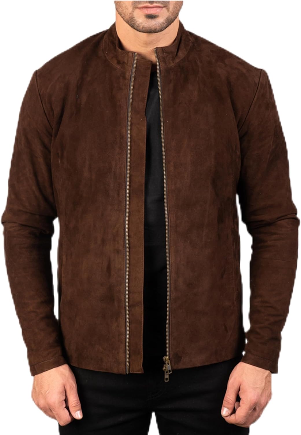 Brown Suede Jacket Men - Black Real Lambskin Leather Jacket for Men and blue suede jacket